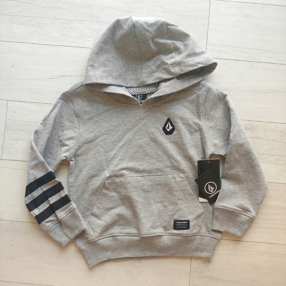 VOLCOM NEW French Terry Hoodie & Shorts Heather Gray - Picture 2 of 10